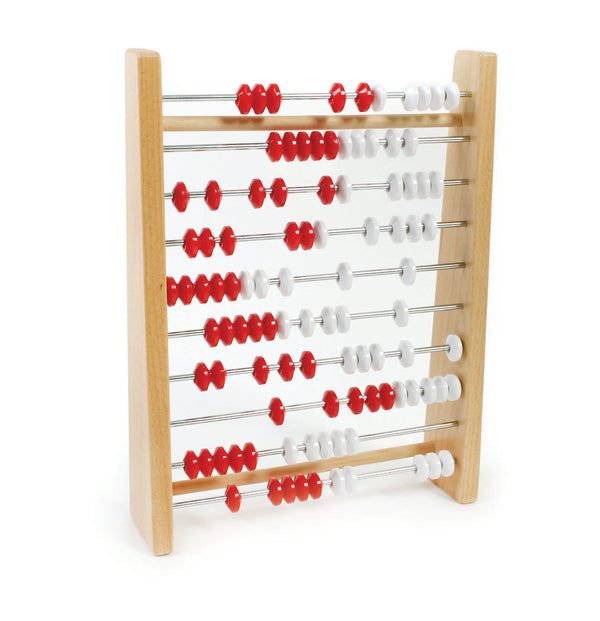 Rekenrek-Nfm 100 Round Beads 1 String (50 Red, 50 White) - Ajax Scientific  Ltd